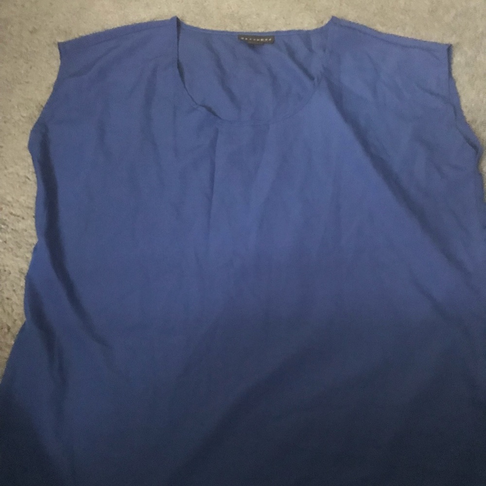 Navy blue cap sleeves blouse